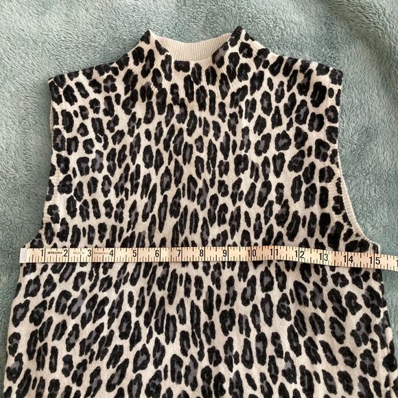 Vintage Sleeveless Leopard top, Lambswool and Rabbit fur, small - Picture 3 of 6